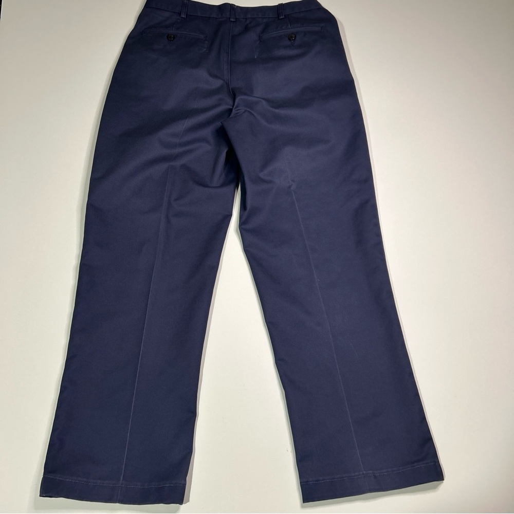 Vintage Lands End Pants Men’s 35 Blue Cotton Chinos Business Casual Office - Picture 4 of 16